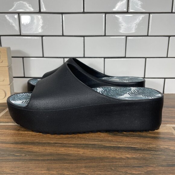 BareTraps Parvati Womens Size 7 Shoes Black Platform Chunky Slip On Slide Sandal - Picture 1 of 12